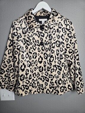 Chico's Leopard Print Faux Fur Jacket